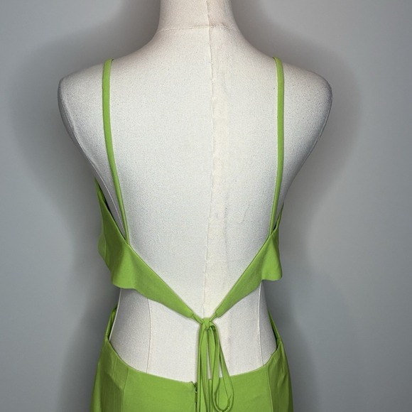 Mac Duggal Cut Out Twist Open Back Sag Green Midi Dress Womens Size 6 27110 - Picture 11 of 14